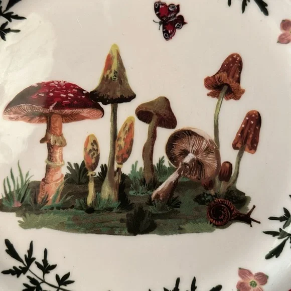 Anthropologie Nathalie Lété Mushroom Butterfly Desert Plate 8” New Unused - Picture 2 of 4